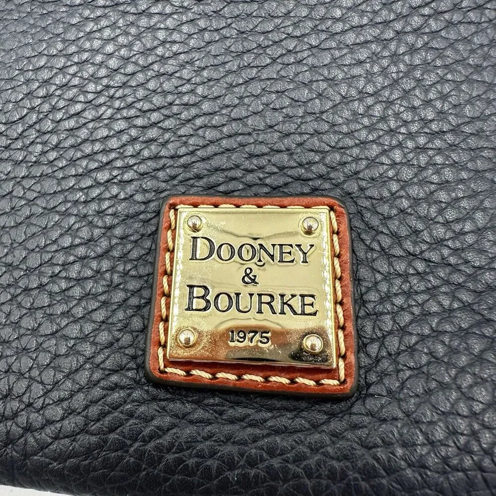 Dooney & Bourke Pebbled Navy Brown Crossbody Bag Braided Gently Used - Picture 9 of 15